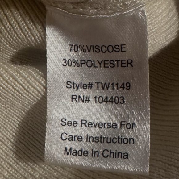 The Workshop Scallop Trim Top Size Medium Oatmeal Long Sleeve Square Neckline - Picture 9 of 13